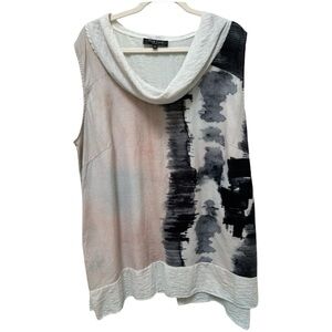 Red Coral Abstract Artistic Sleeveless Top XXL